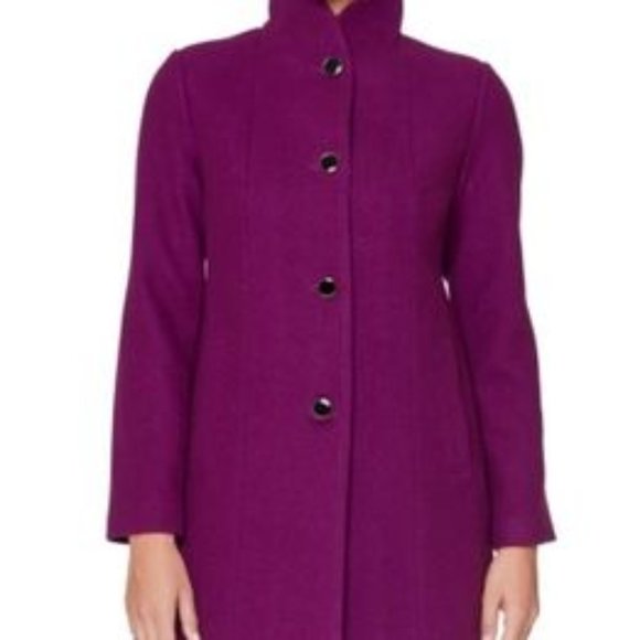 Brand New Beautiful Kate Spade Women's High-Neck Button-Up Wool-Blend Coat - Picture 7 of 7